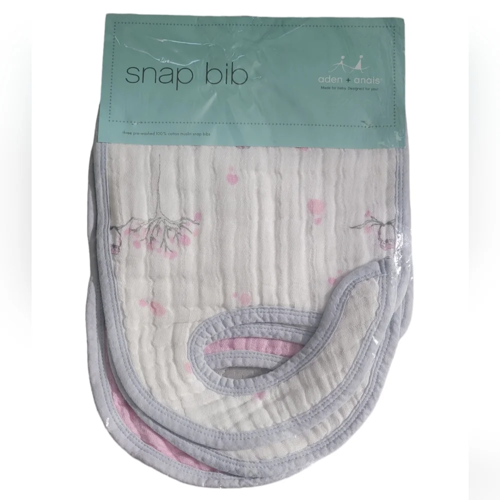 ADEN + ANAIS FOR THE BIRDS CLASSIC SNAP BIBS 3-PACK